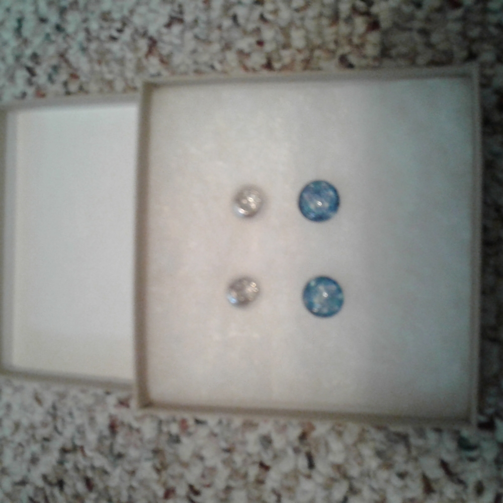 Earrings in box blue pair brand new